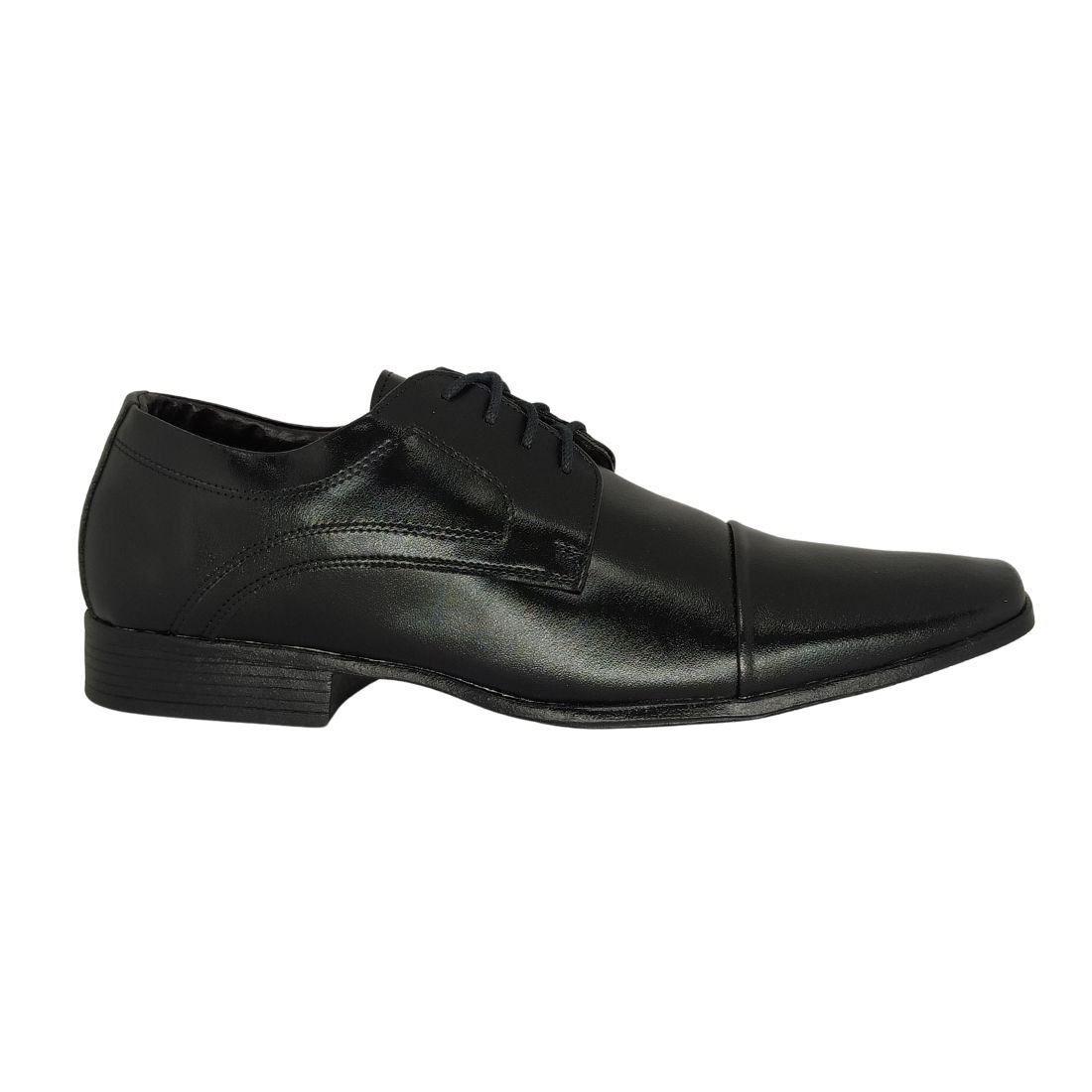Sapato Social Bertelli Preto Com Cadarço Preto 2