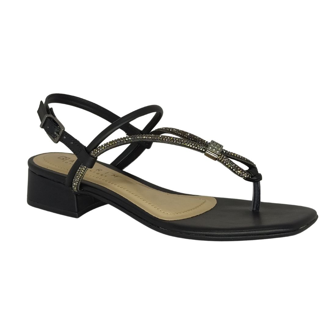 Sandália Ramarim Salto Baixo Preto 1