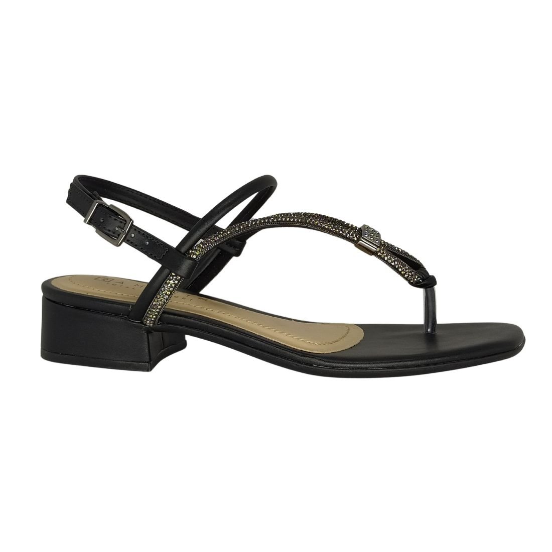 Sandália Ramarim Salto Baixo Preto 2