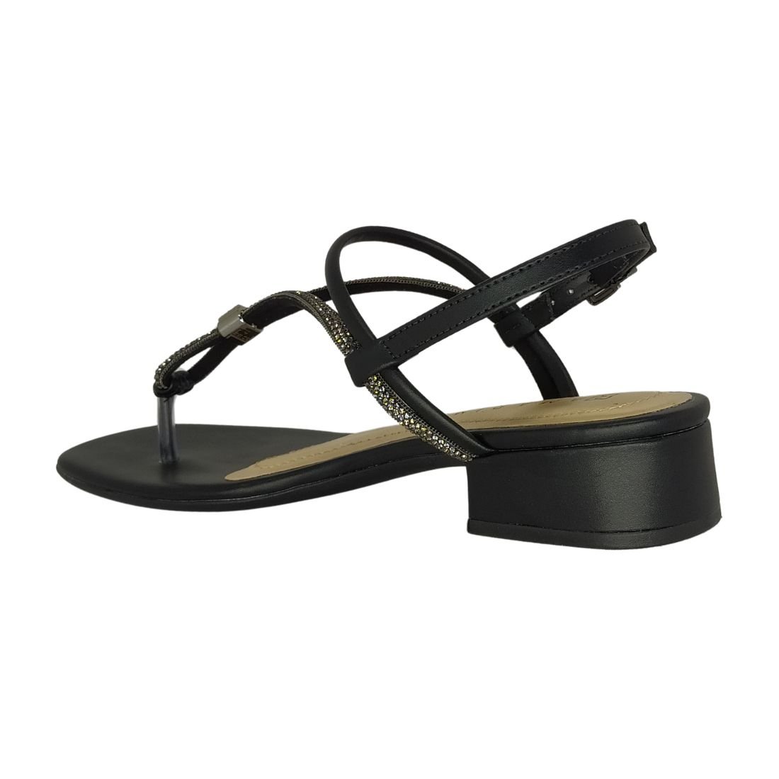 Sandália Ramarim Salto Baixo Preto 3