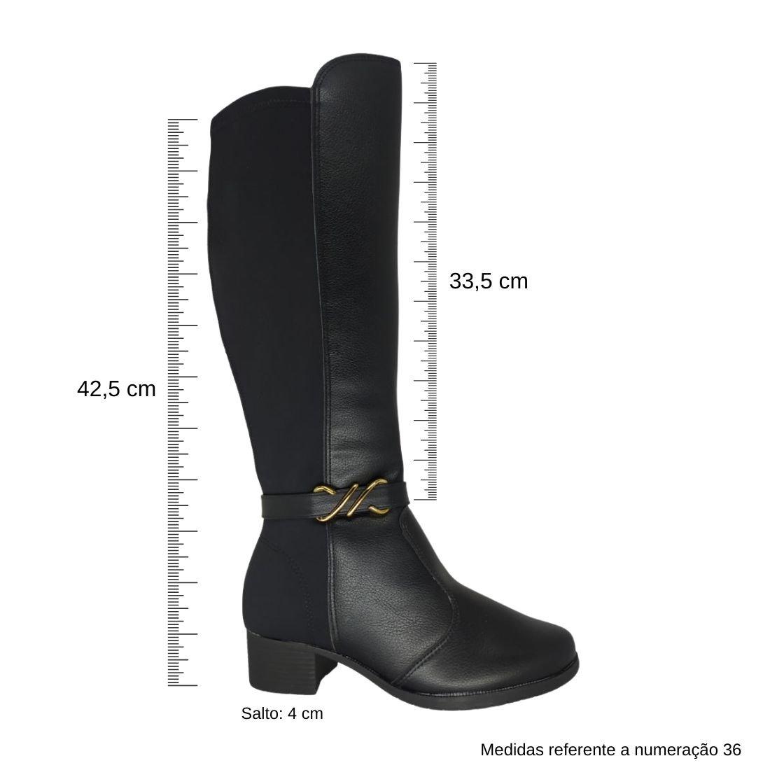 Bota Moleca Preta Montaria Cano Alto Preto 4