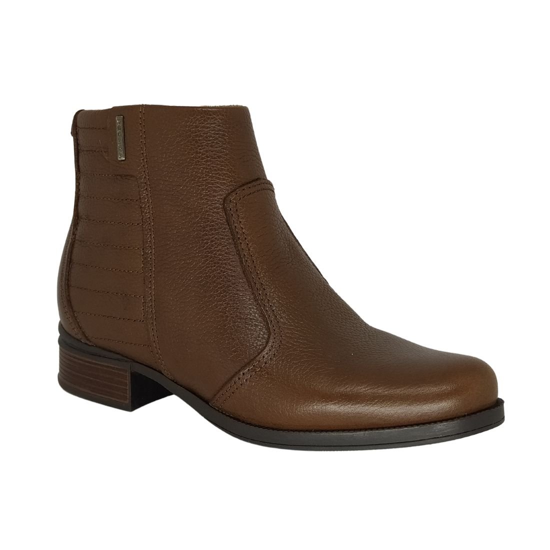 Bota Feminina Pegada Couro Cano Curto