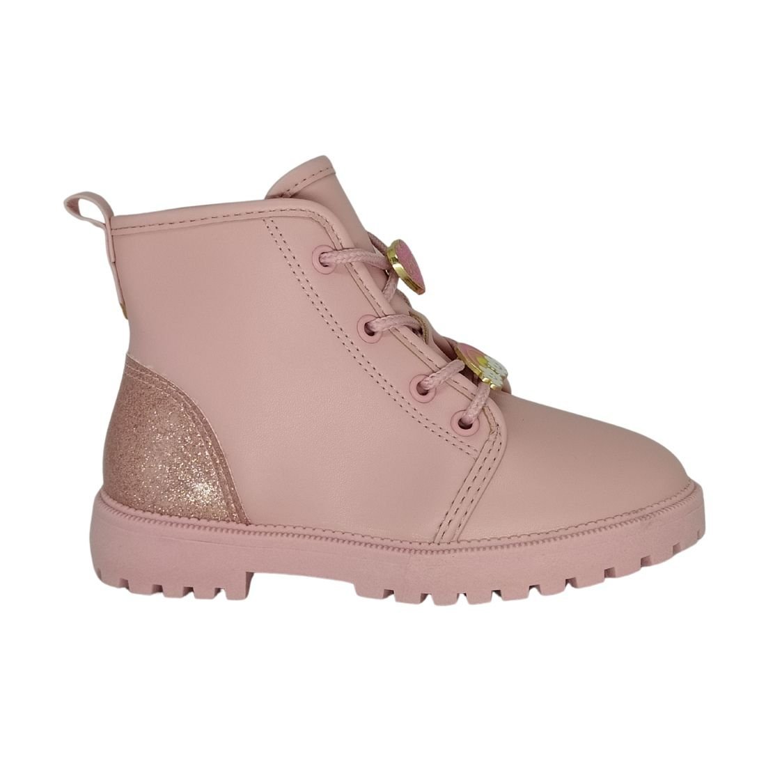 Bota Coturno Infantil Feminino Molekinha Rosa Rosa 2