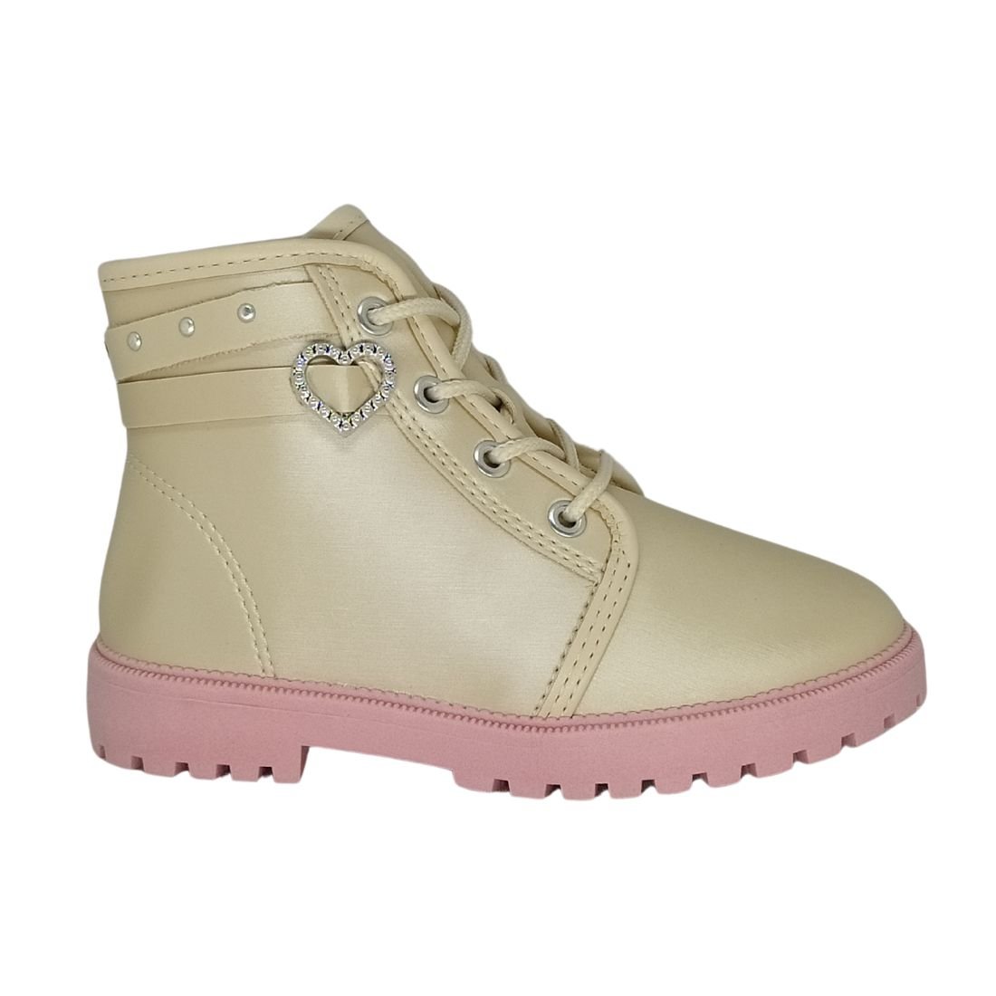 Bota Coturno Infantil Feminino Molekinha Creme Bege 2