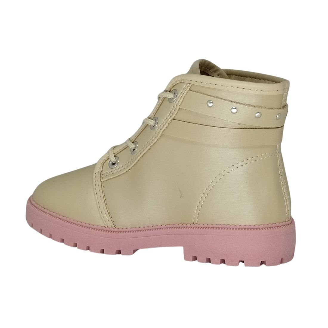 Bota Coturno Infantil Feminino Molekinha Creme Bege 3