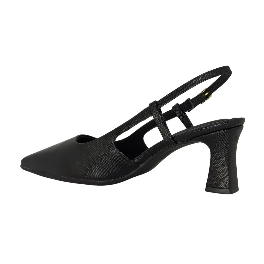 Scarpin Piccadilly Preto Salto Médio Preto 3