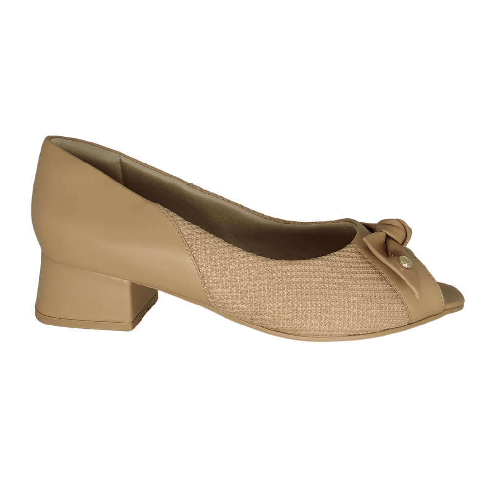 Sapato Comfortflex Bico Aberto Nude 2