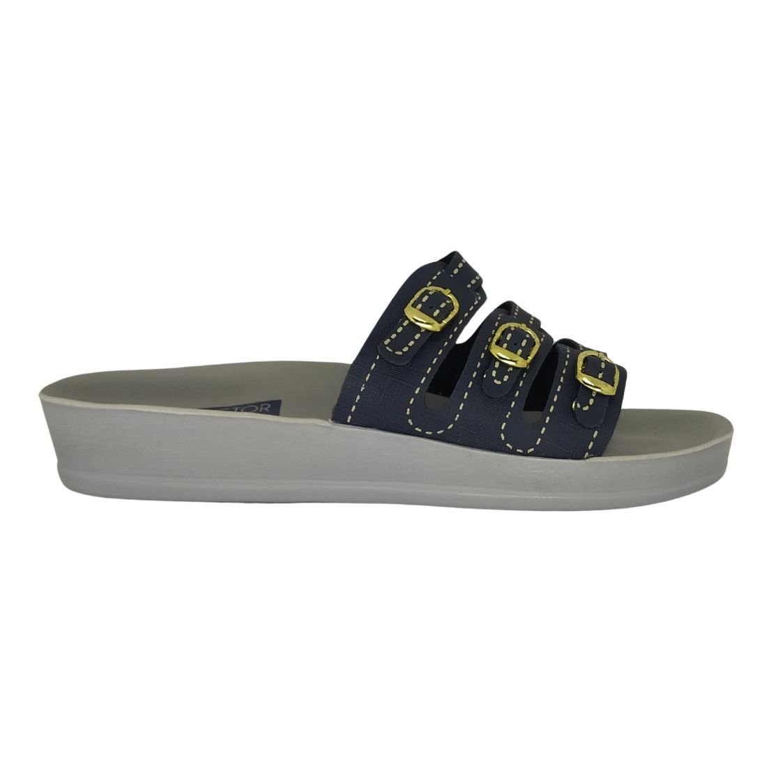 Chinelo Feminino Anatômico Doctor Flex 3 Fivelas Marinho 2
