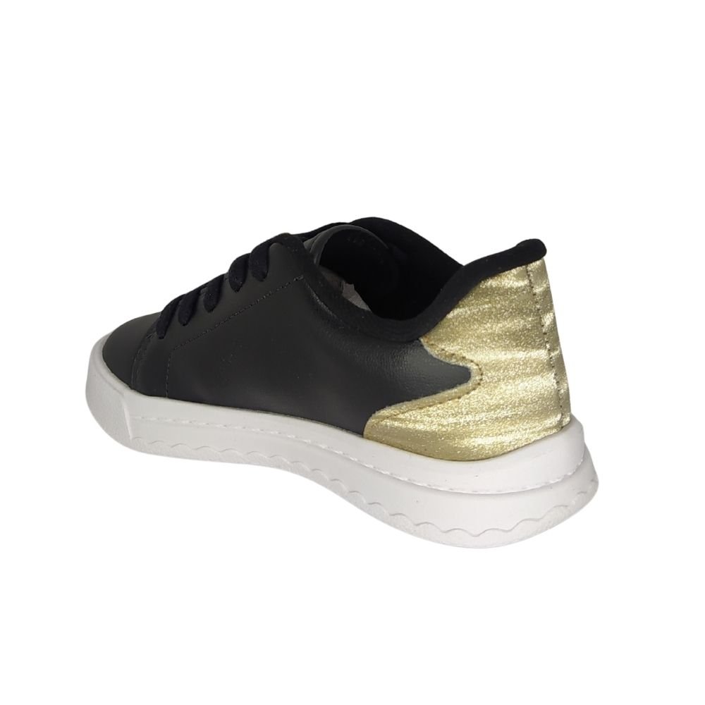 Tênis Feminino Infantil Molekinha Preto/Dourado 2