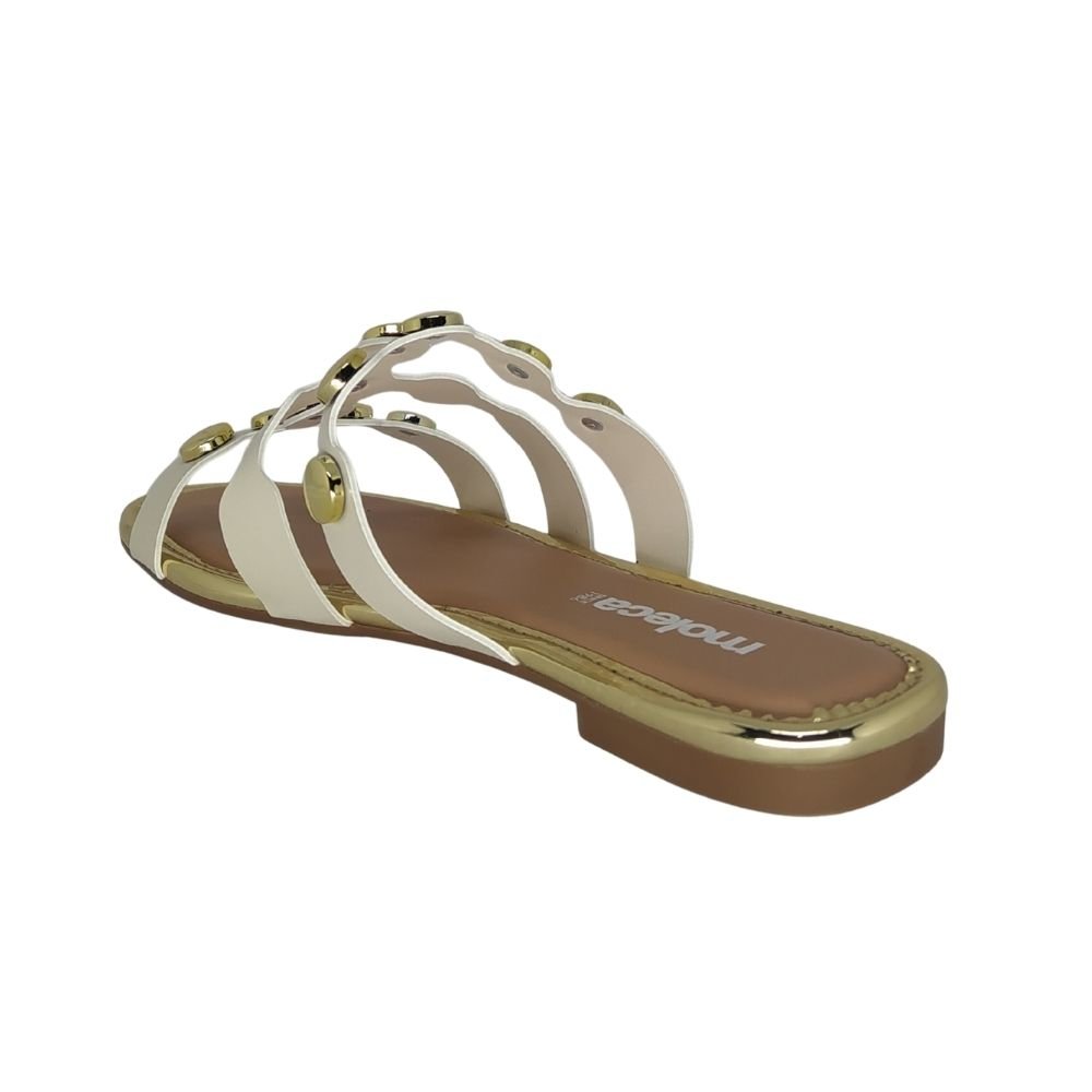 Rasteirinha Moleca Branca com Tiras Branco 3