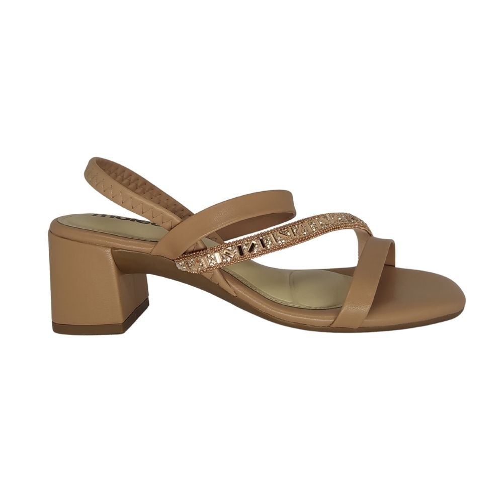 Sandália Moleca Salto Médio em Bloco Nude 2