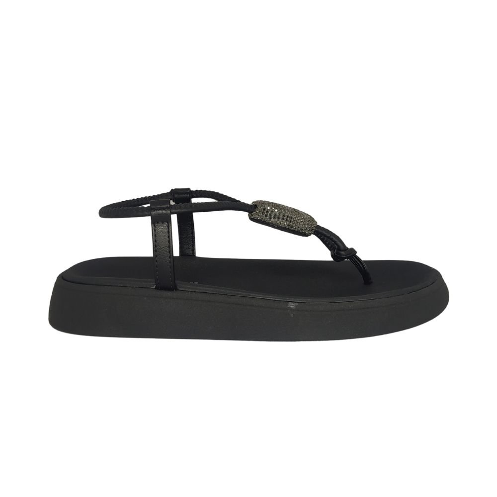Chinelo Papete Moleca 2 Tiras com Fivela Preto 2