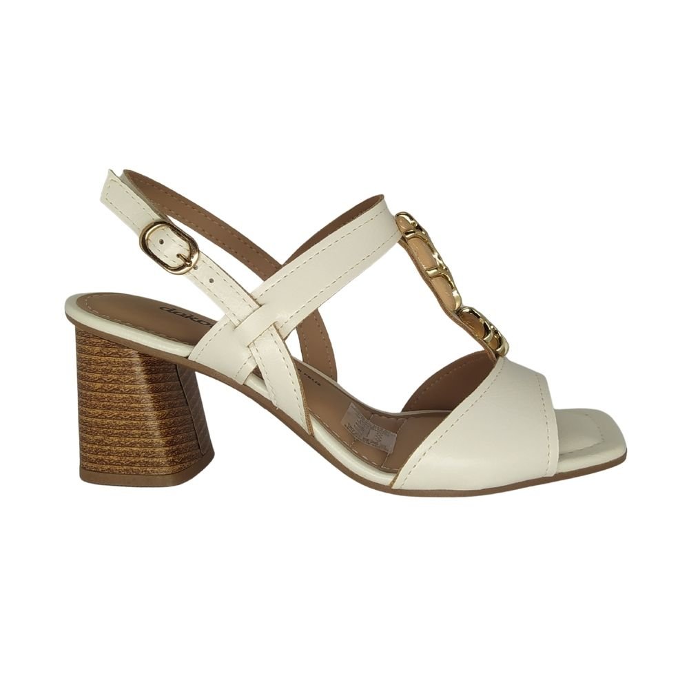 Sandália Salto Médio Dakota Creme 2