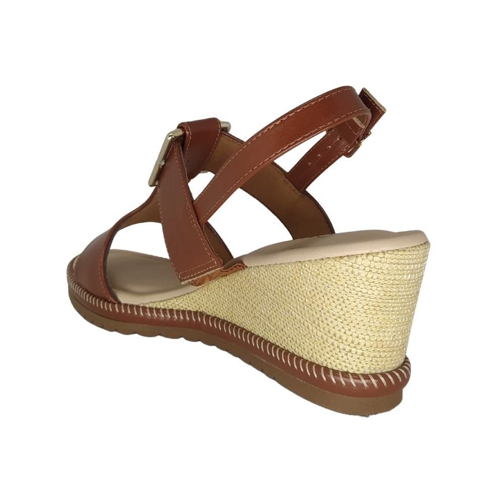 Sandália Bebecê  Salto Médio Anabela Marrom 3