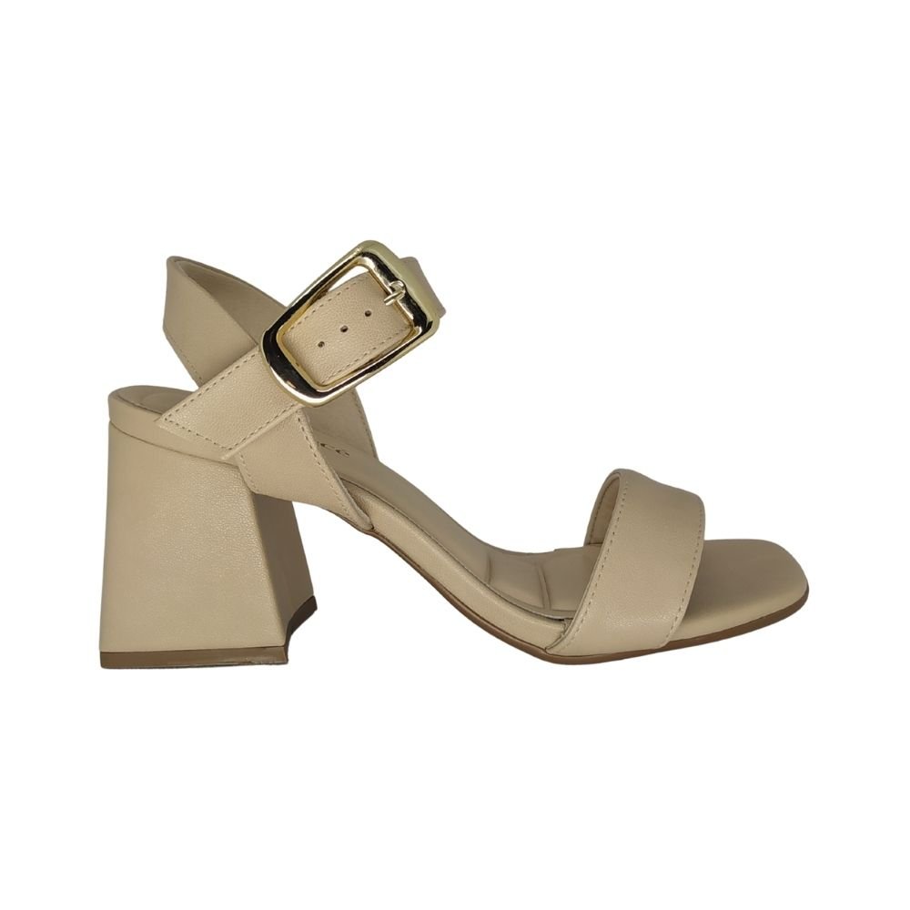 Sandália Bebecê Salto Médio em Bloco Nude 2