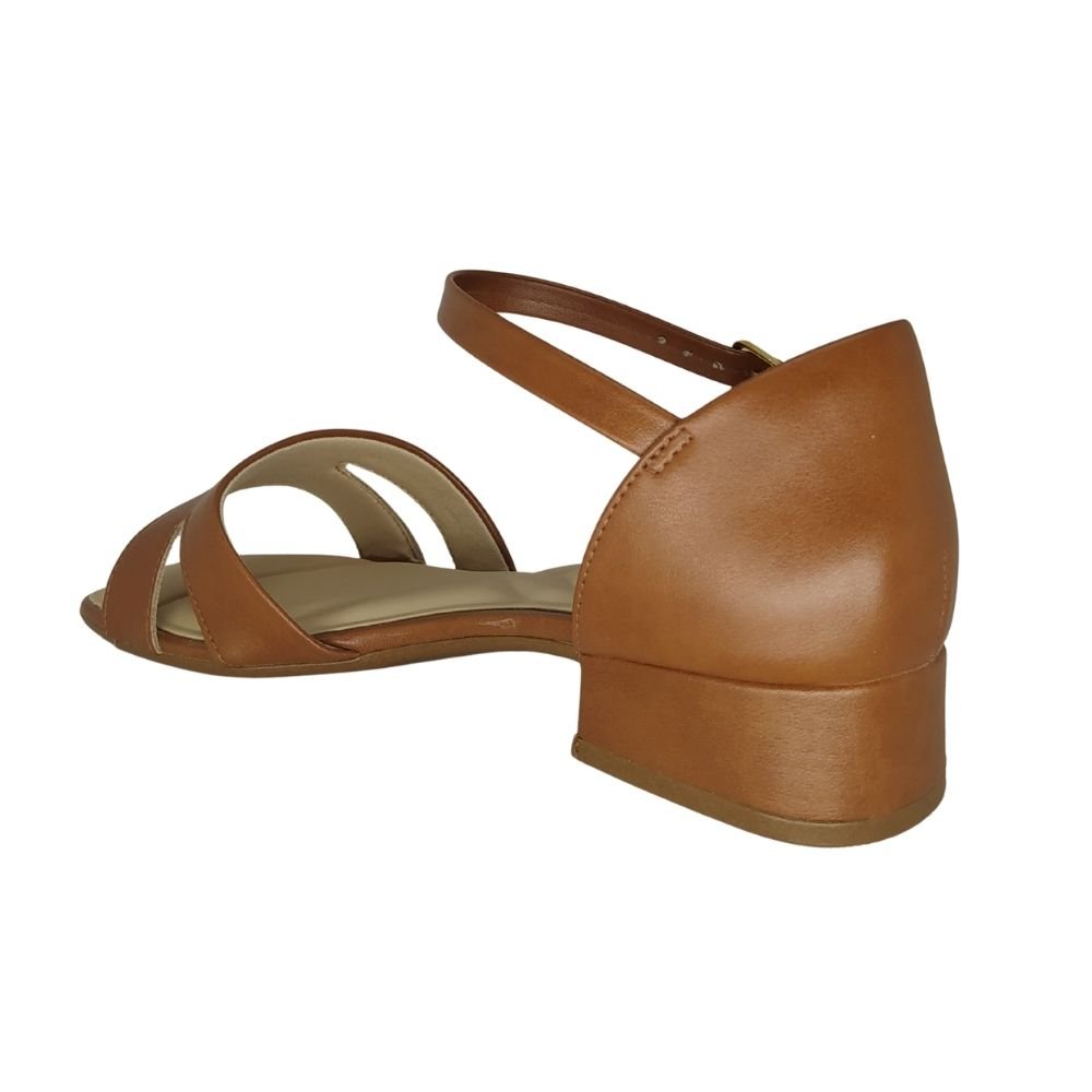 Sandália Comfortflex Salto Baixo Marrom 3