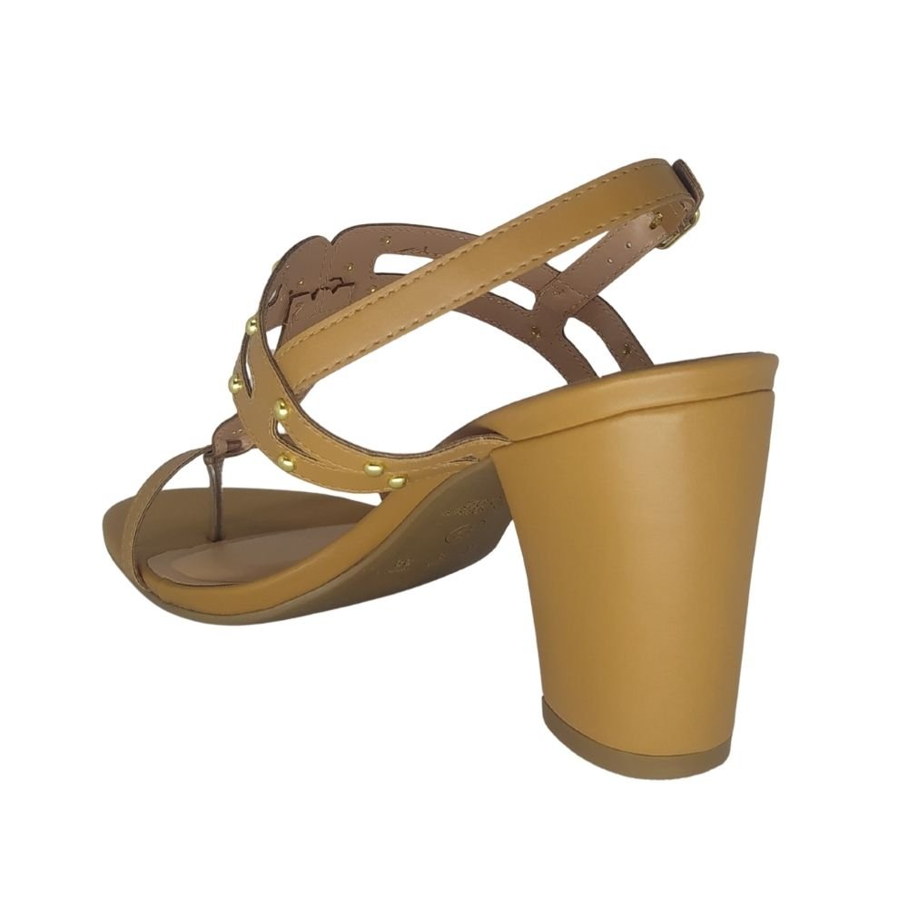 Sandália Salto Médio Via Scarpa Creme 3