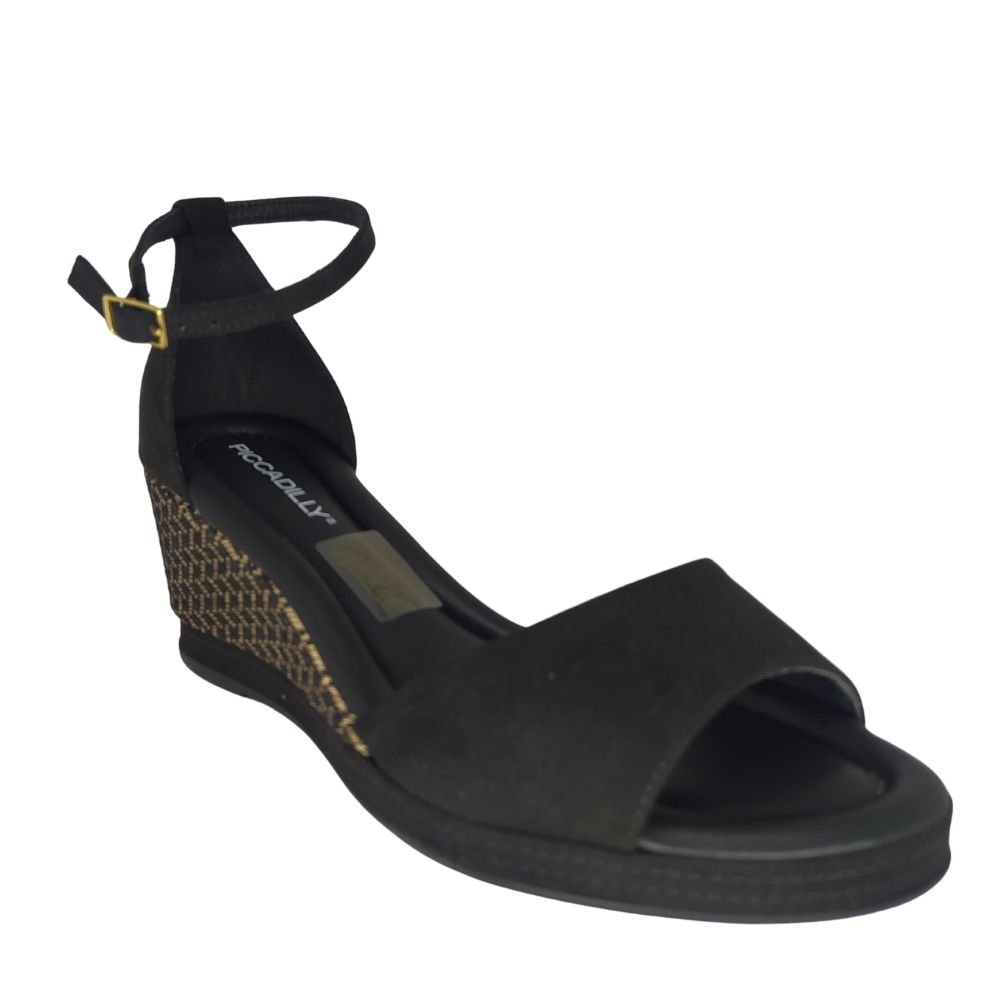 Sandália Piccadilly Anabela em Camurça