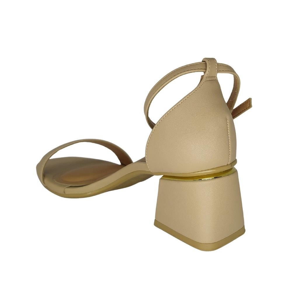 Sandália Vizzano Salto em Bloco Bege 3