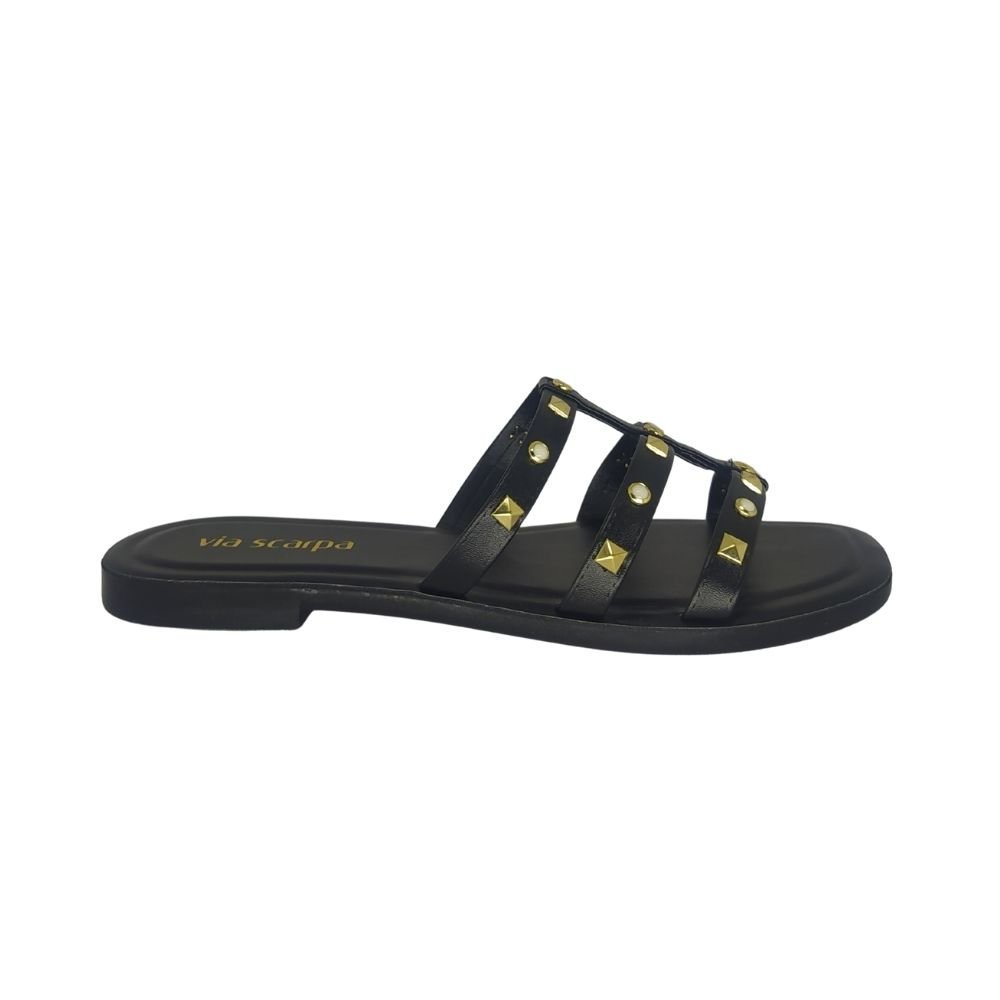 Rasteirinha Feminina Via Scarpa Preto 2
