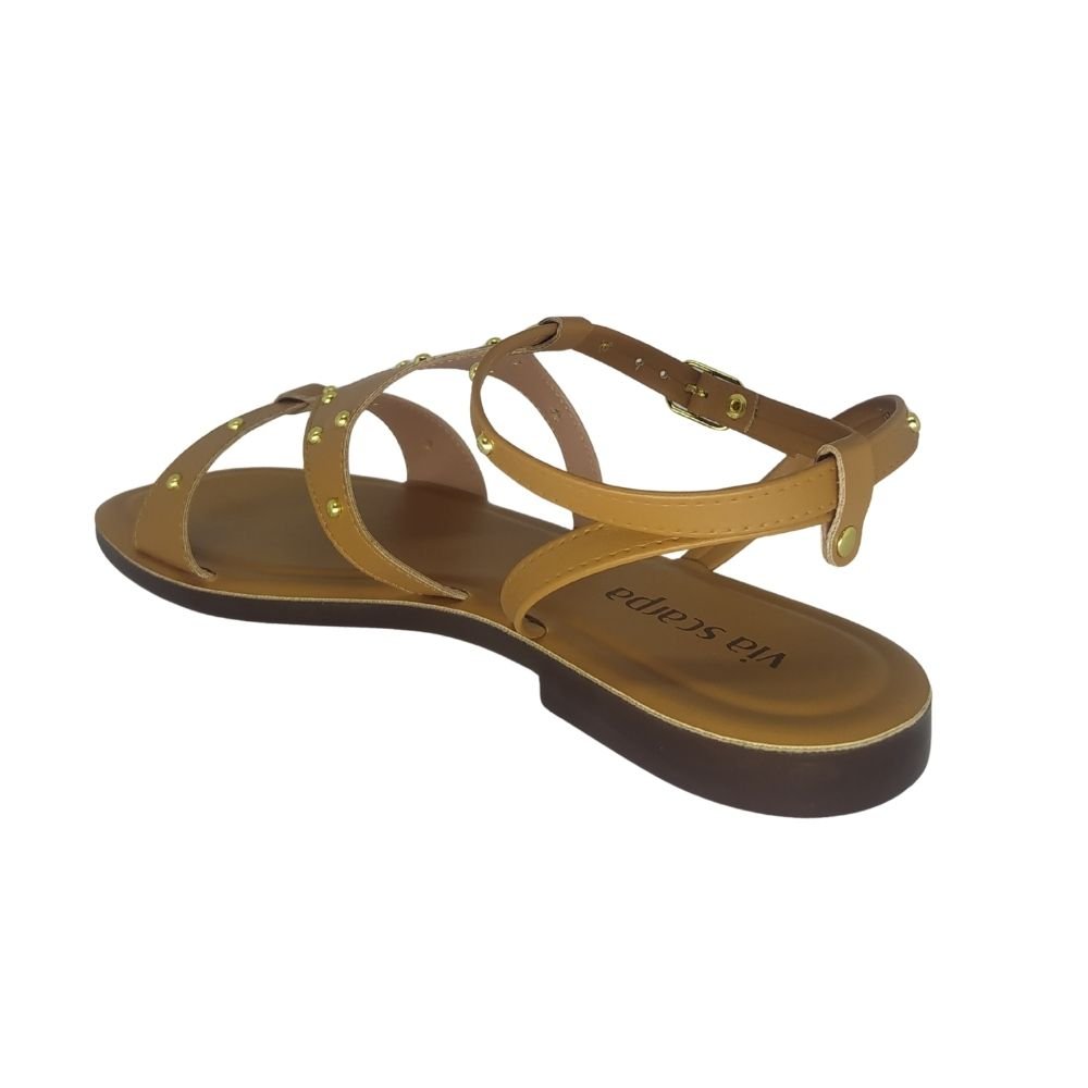Sandália Rasteira Via Scarpa Creme 3