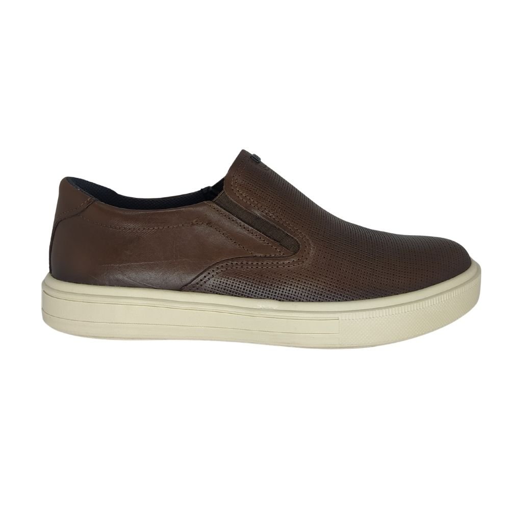 Sapaténis Pegada Slip On em Couro Marrom 2