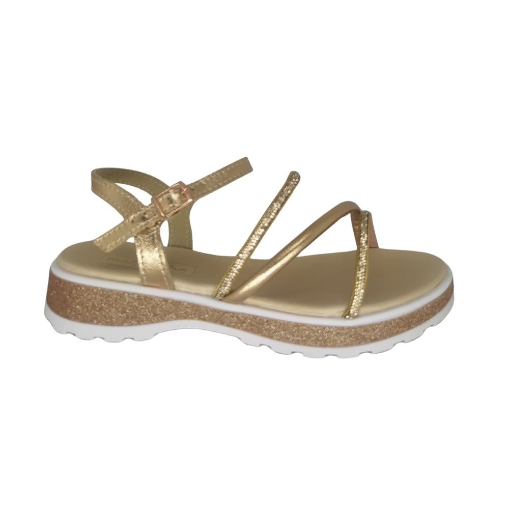 Sandália Menina Molekinha Dourada Ouro 2