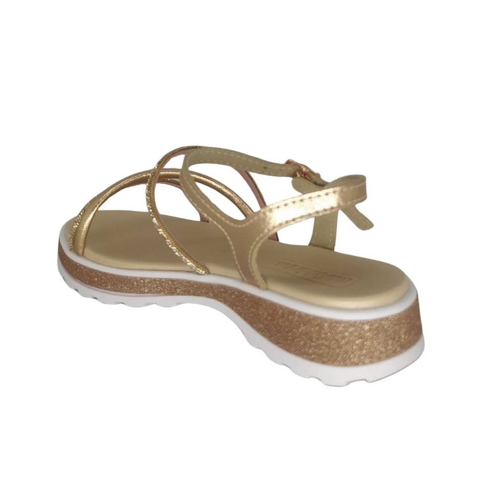 Sandália Menina Molekinha Dourada Ouro 3