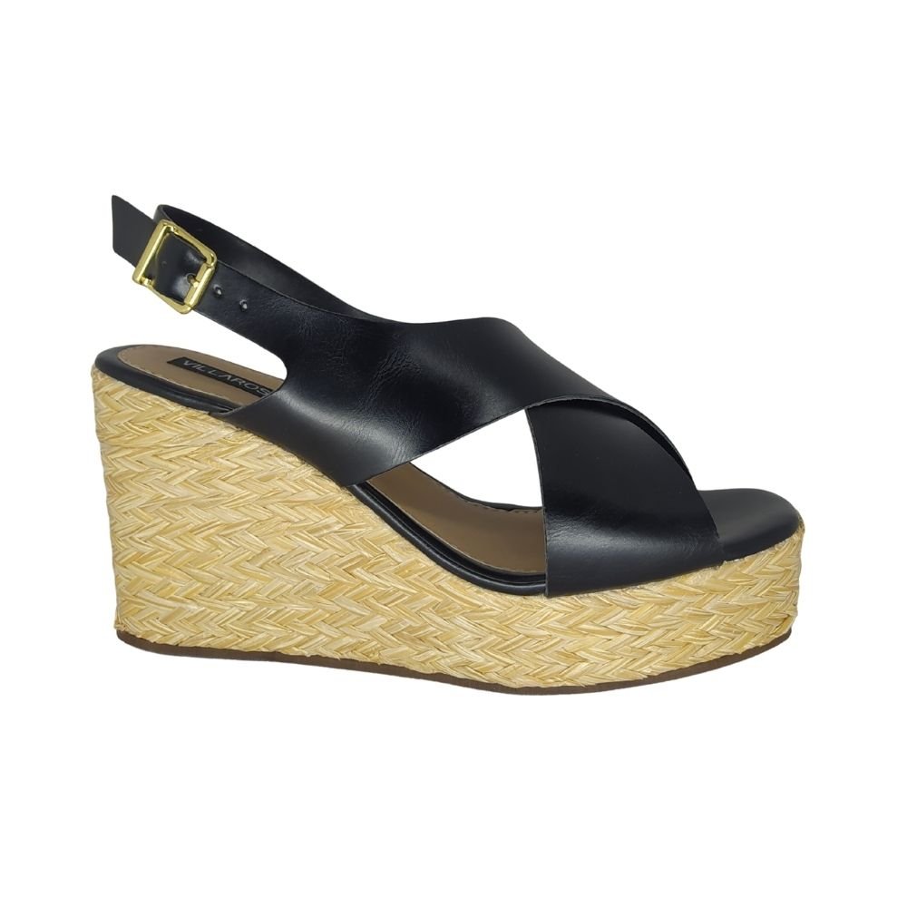 Sandália Feminina Villa Rosa Anabela Preto 2