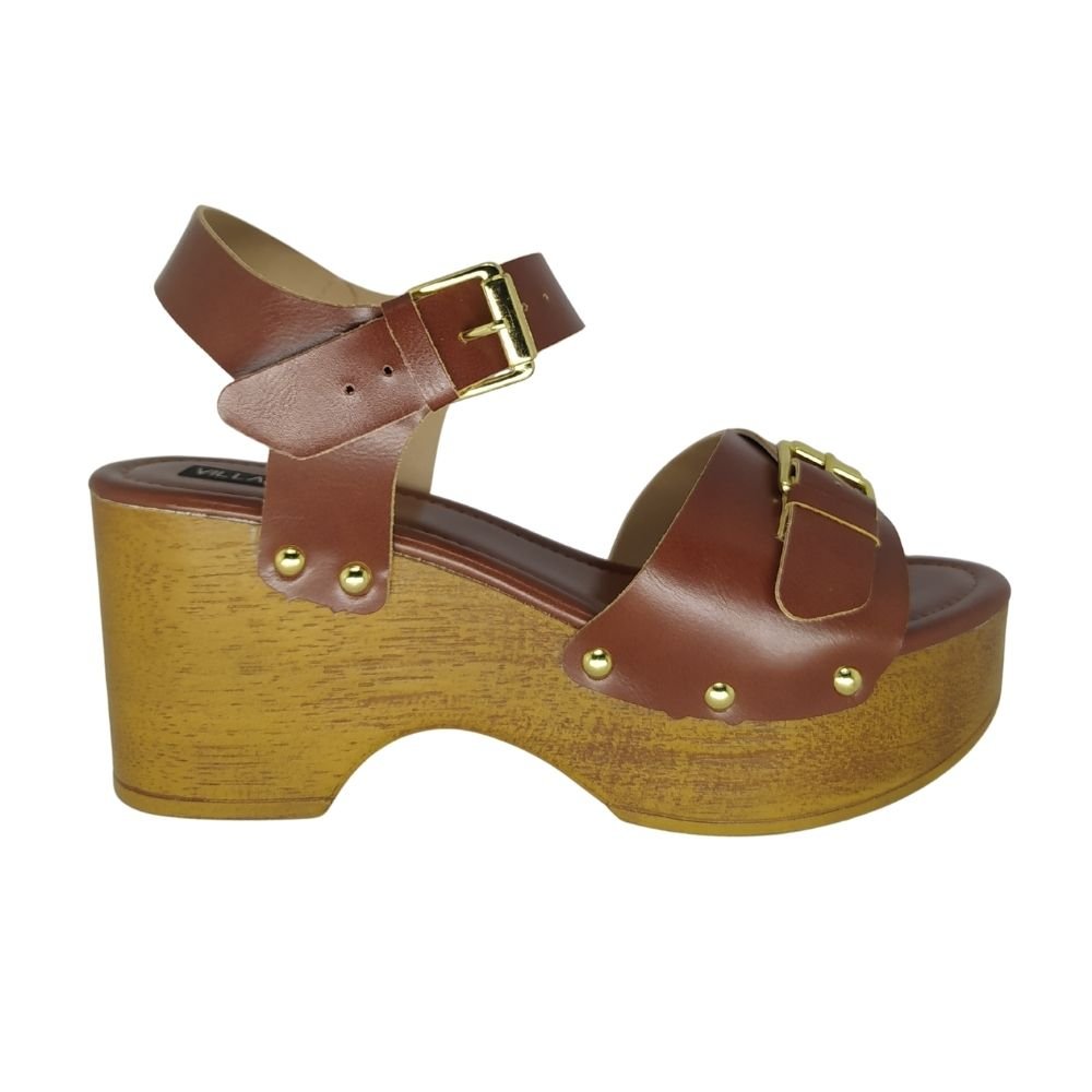 Sandália Villa Rosa Meiapata Marrom 2