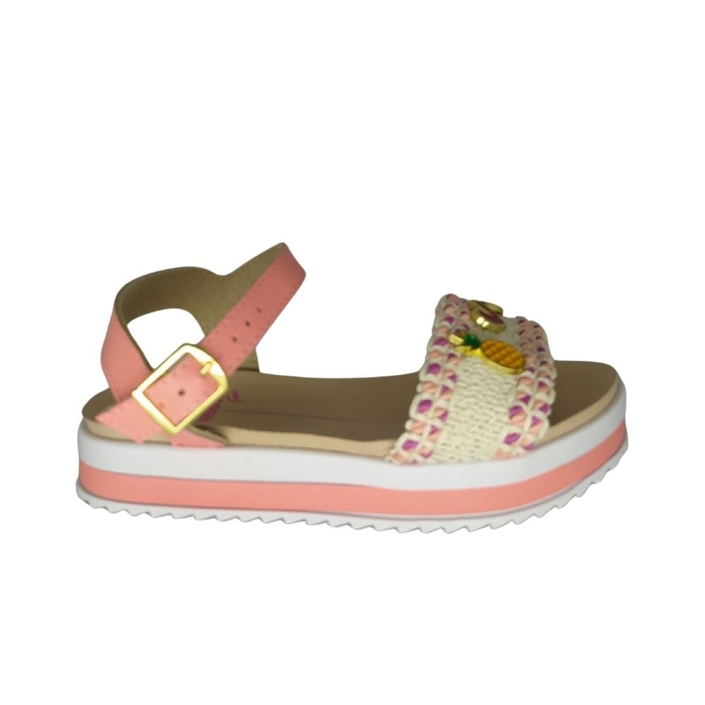 Sandália Molekinha Feminino Infantil Plataforma Bege 2