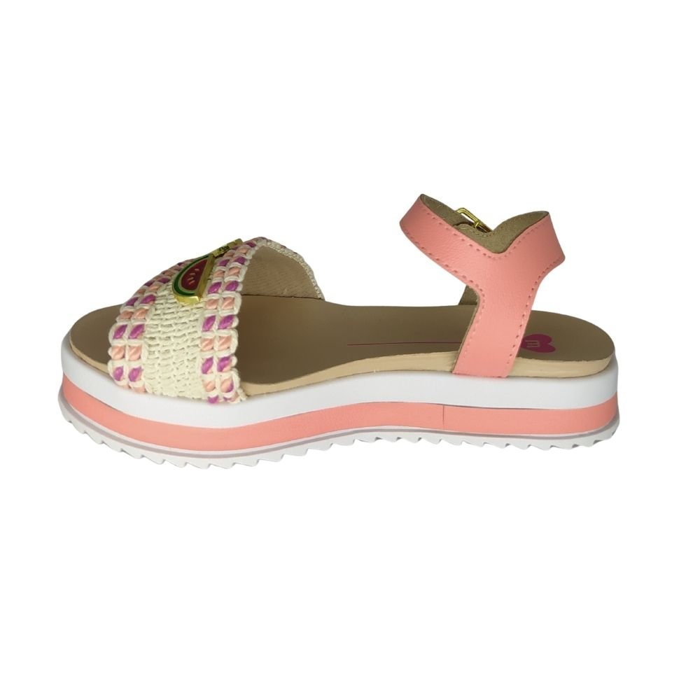 Sandália Molekinha Feminino Infantil Plataforma Bege 3