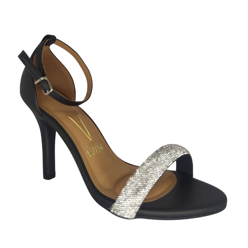 Sandália Social Vizzano Salto Alto com Brilho