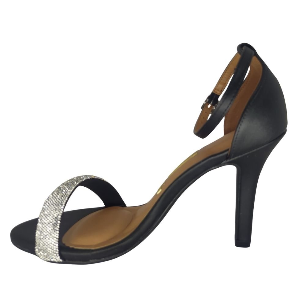 Sandália Social Vizzano Salto Alto com Brilho Preto 3