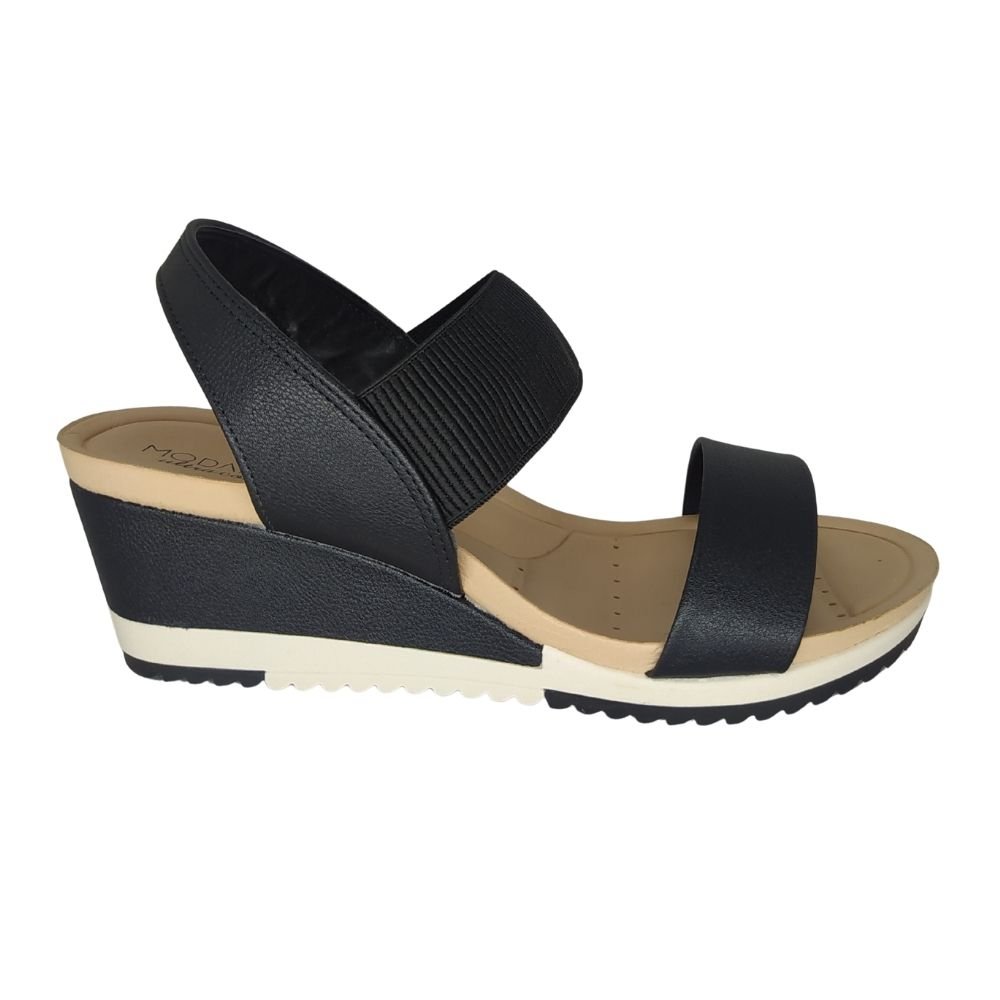 Sandália Feminina Modare Anabela com Elástico Preto 2