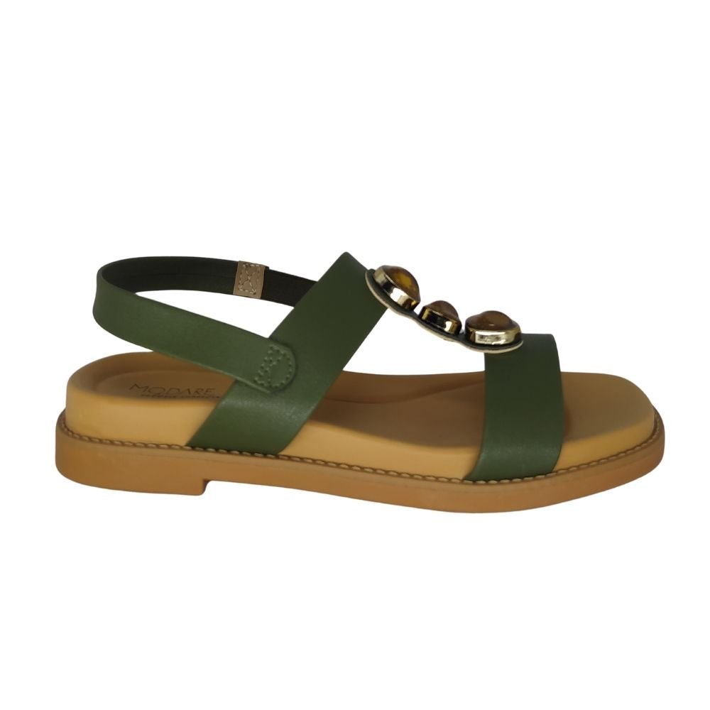 Sandália Feminina Modare com Pedras Verde 2