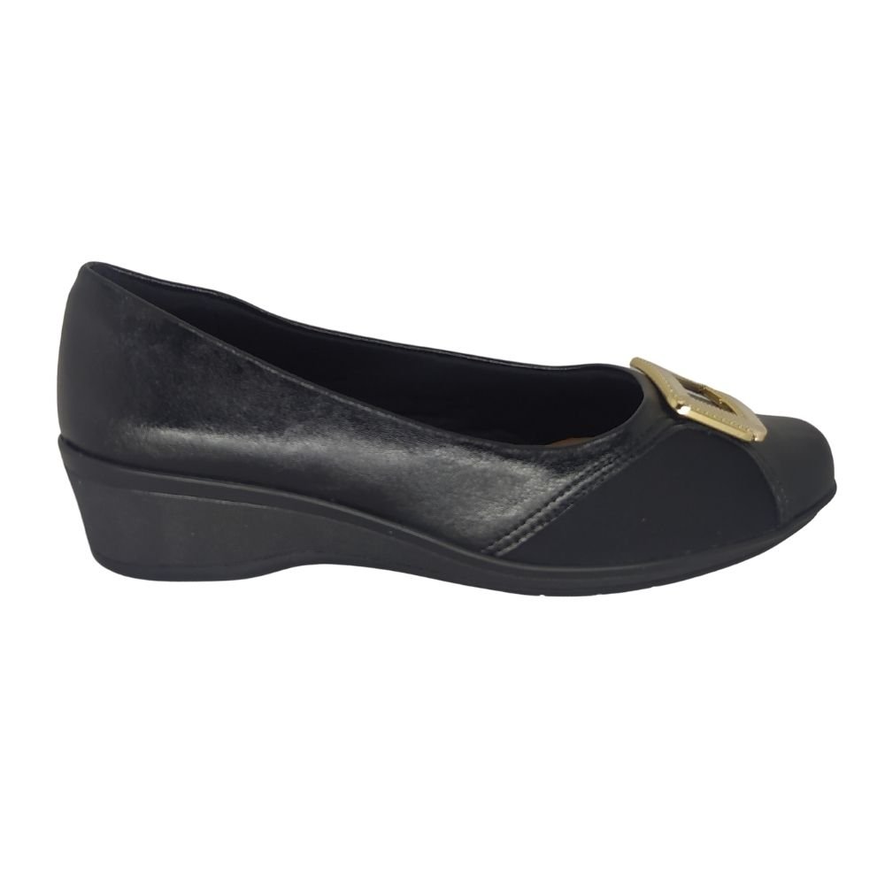 Sapato Feminino Comfortflex Anabela Joanete Preto 2