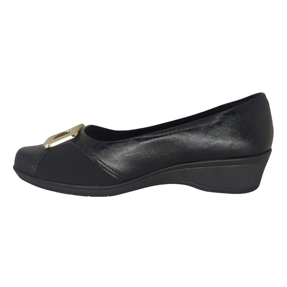 Sapato Feminino Comfortflex Anabela Joanete Preto 3