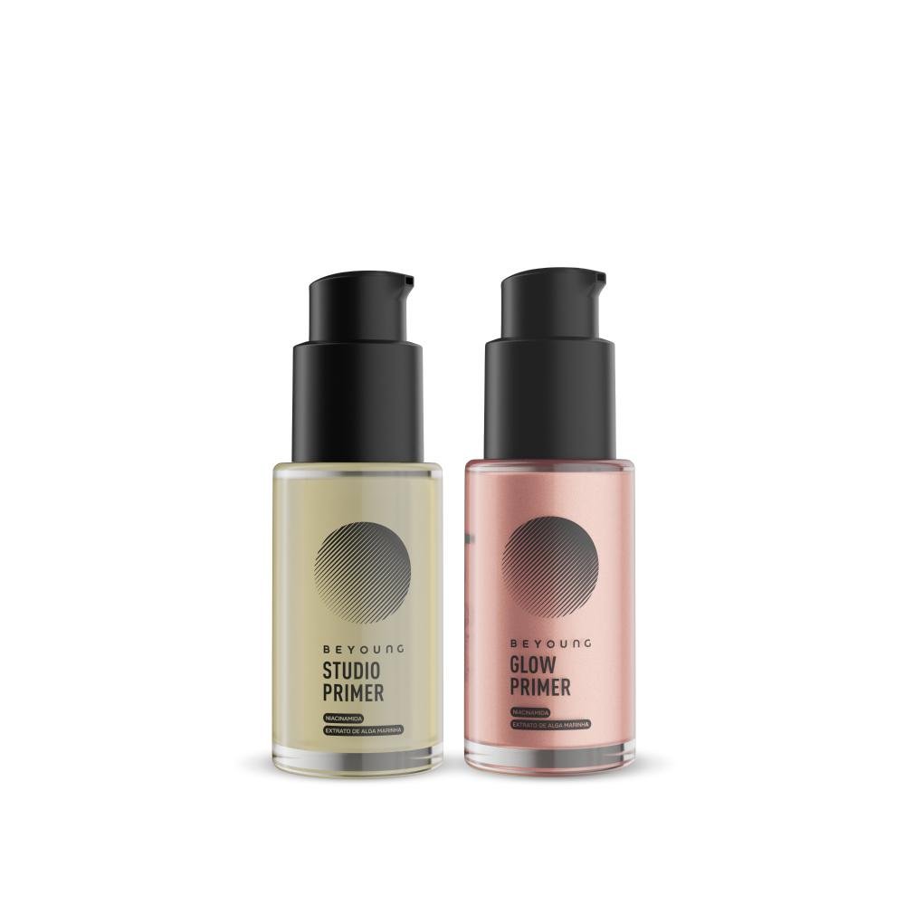 Kit Beyoung Dupla de Primers 1 Studio Matte e 1 Glow Rose ÚNICO 1