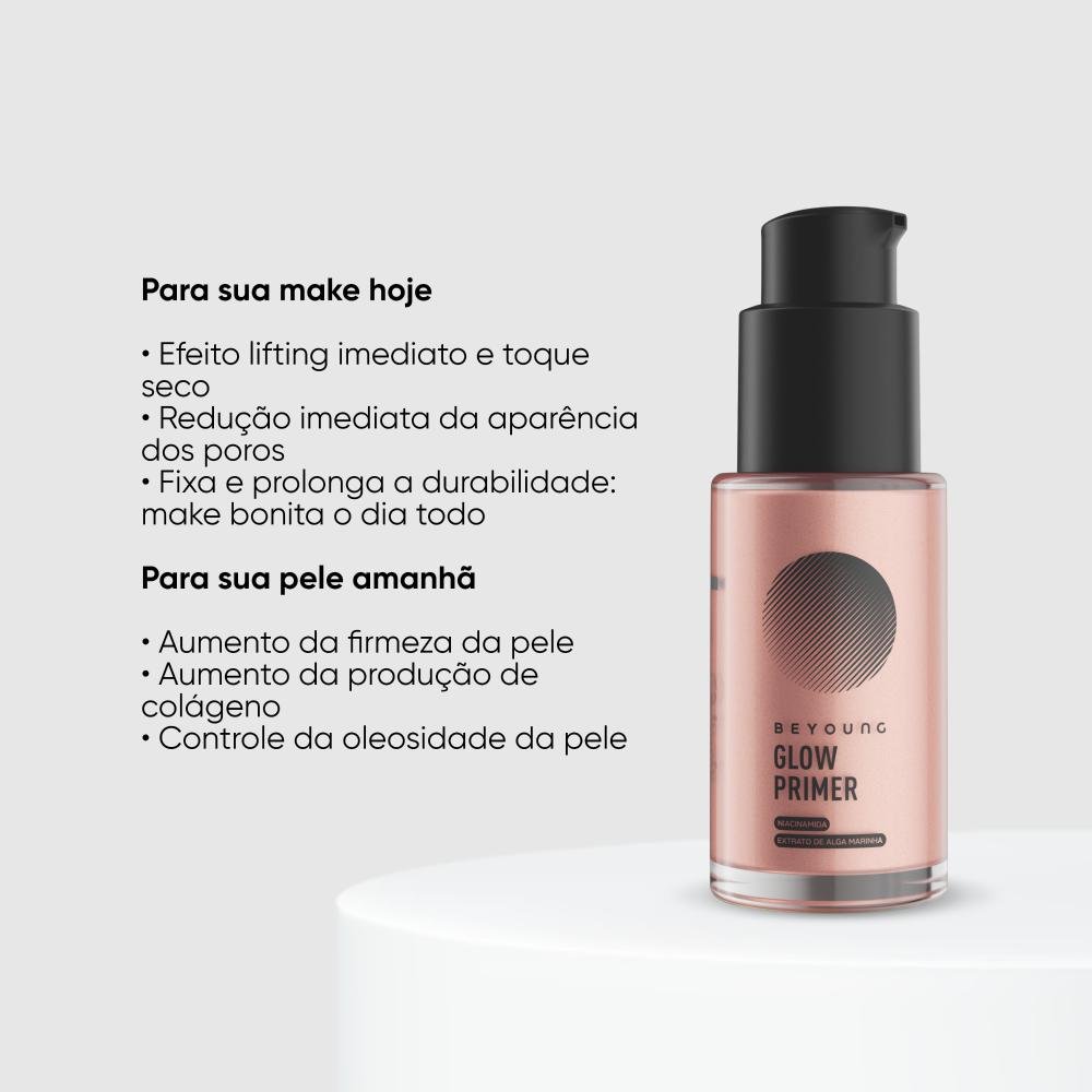 Kit Beyoung Dupla de Primers 1 Studio Matte e 1 Glow Rose ÚNICO 3