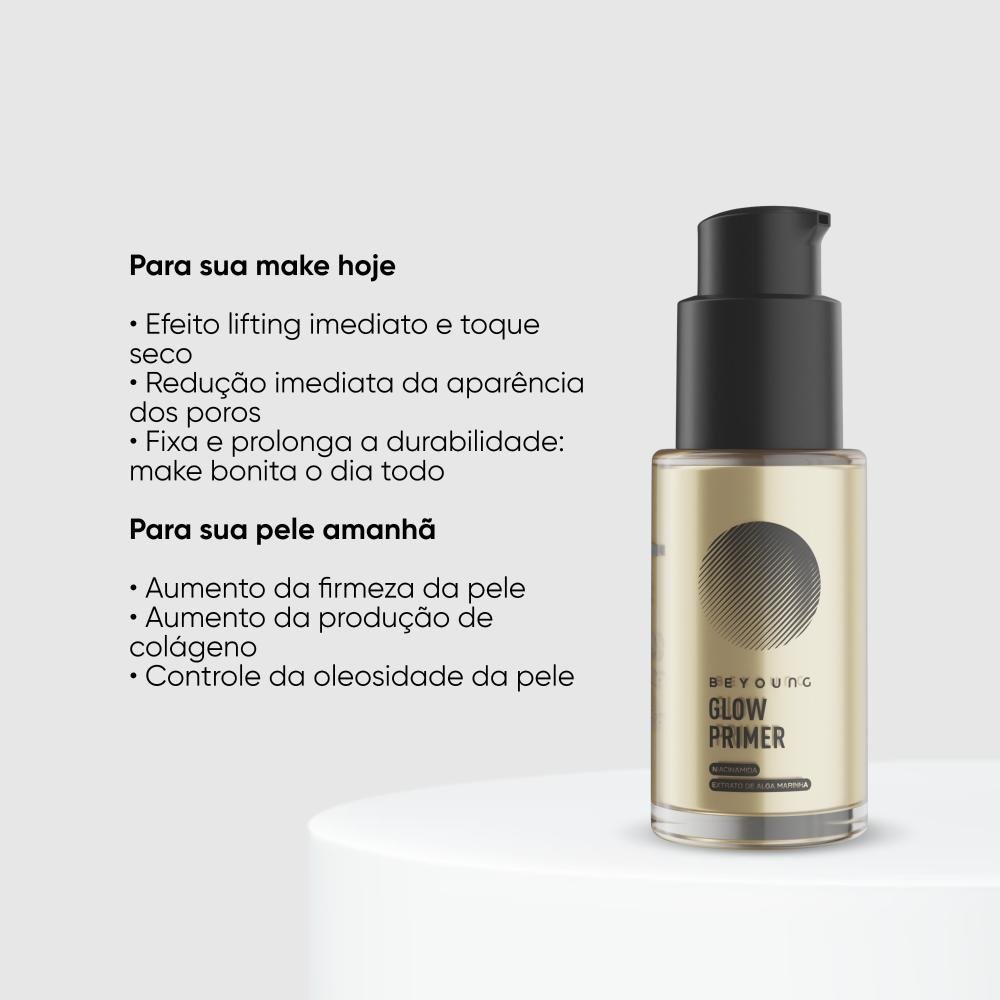 Kit Beyoung Dupla de Primers 1 Studio Matte e 1 Glow Gold ÚNICO 3