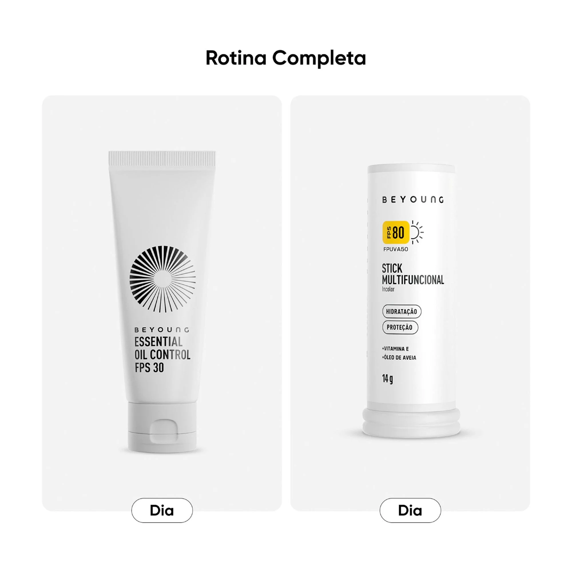 Kit Beyoung Dupla Proteção 1 FPS 30 e 1 Stick Incolor FPS 80 ÚNICO 6