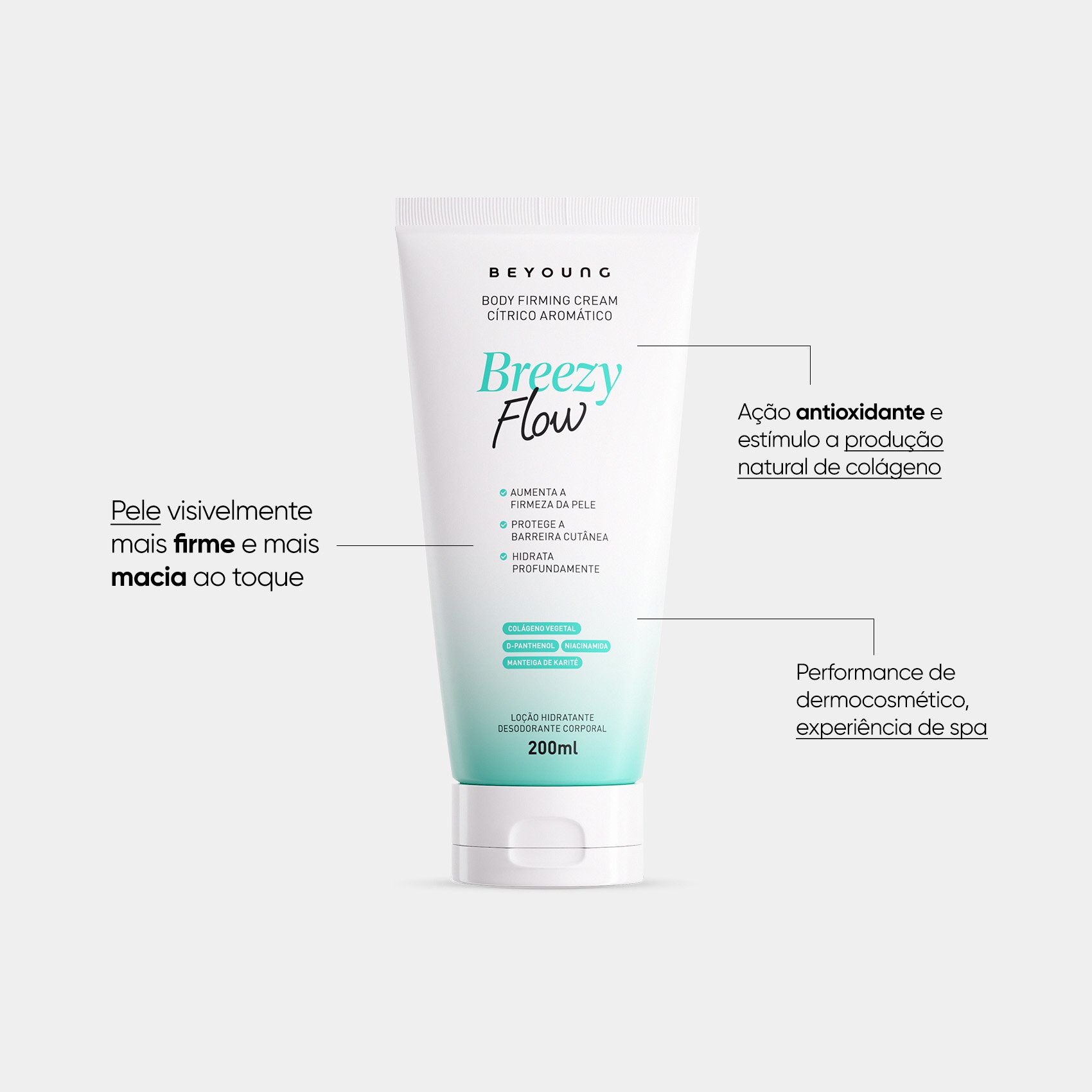 Beyoung Body Firming Cream Loção Hidratante Corporal 200ml 200ml 4