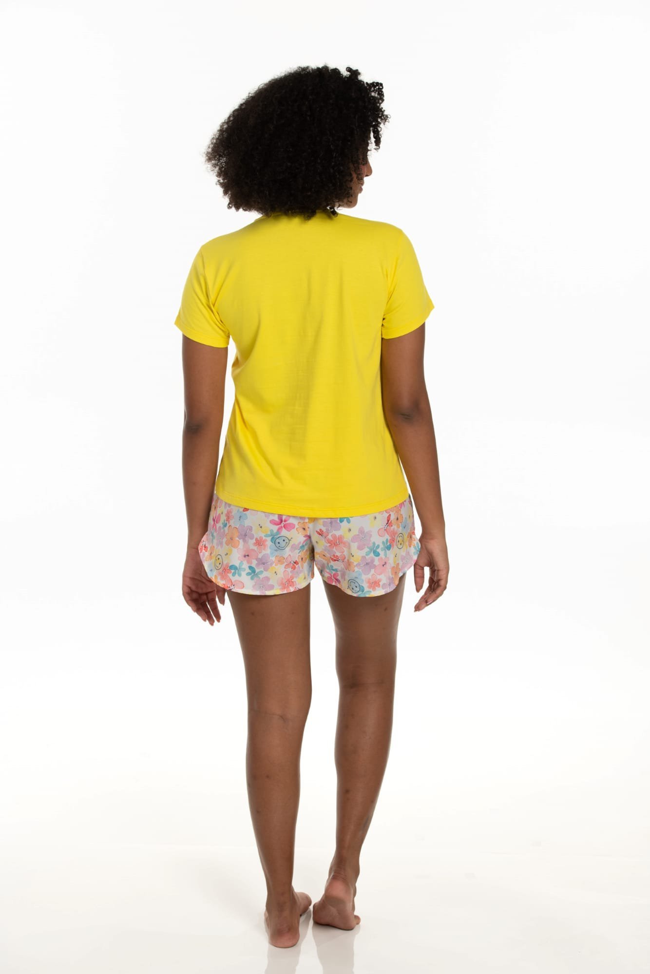 Pijama Curto Chaluá Smile Amarelo Amarelo 3