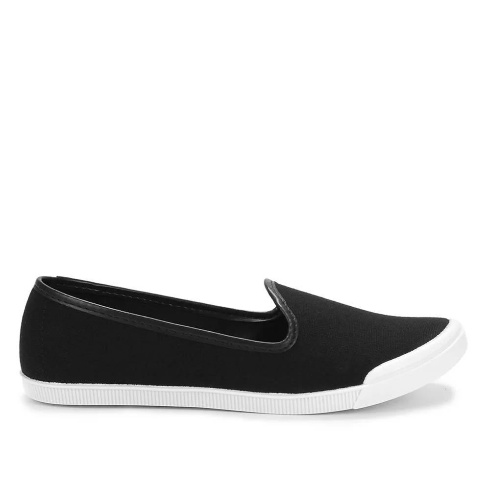 Tênis Slip On Moleca Liso Feminino - Preto Preto 2