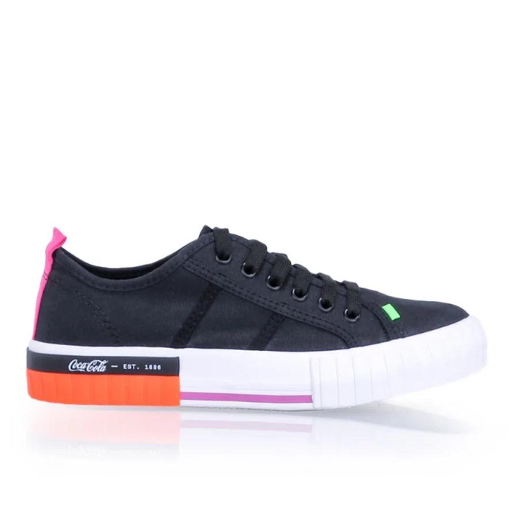 Tênis Casual Feminino Coca-Cola Shoes Copacabana - Preto Preto 1