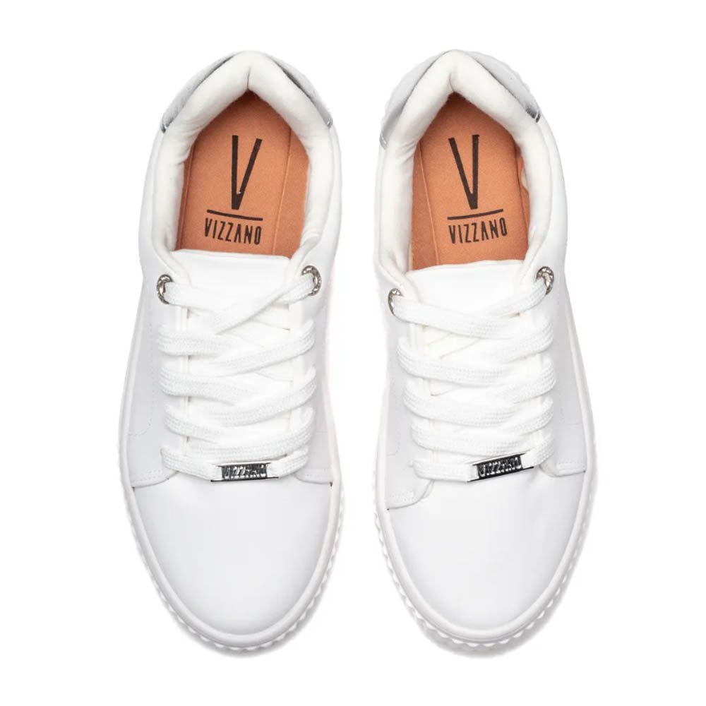 Tênis Feminino Vizzano Casual Detalhe- Branco/ Cinza Branco 4
