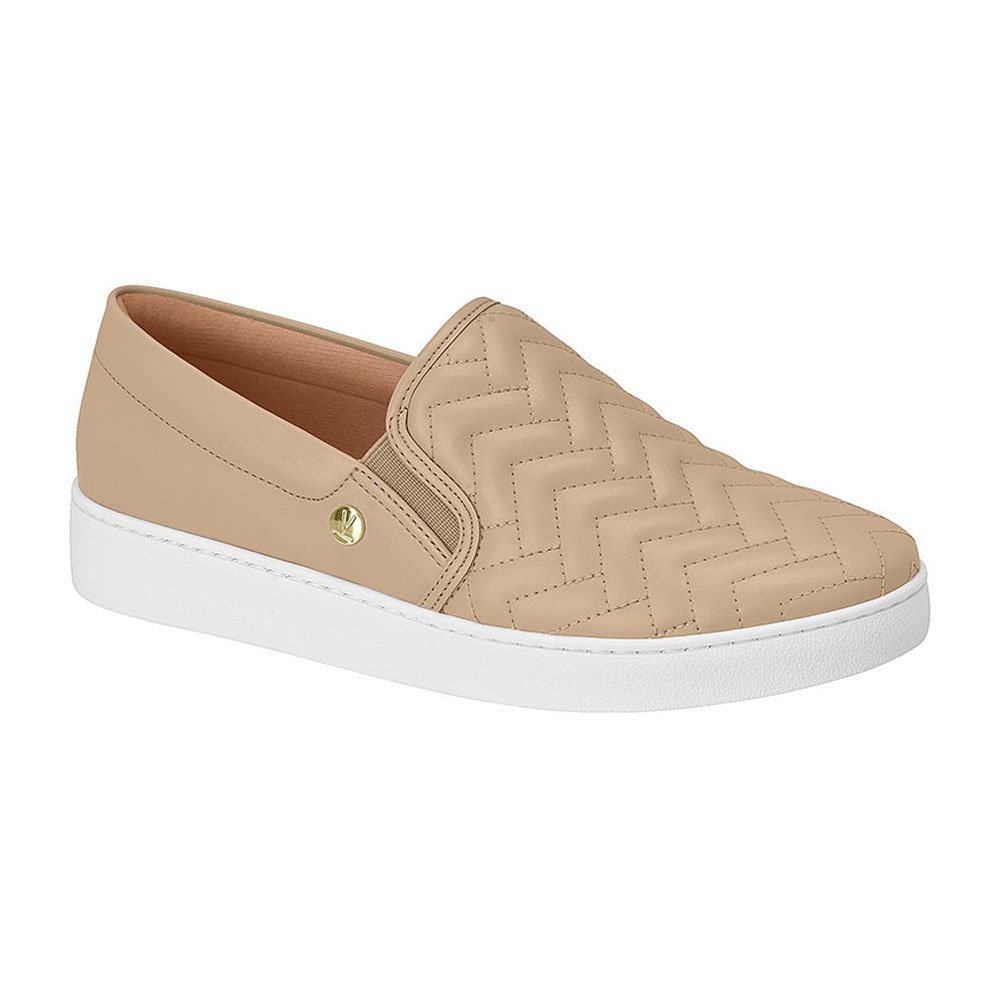 Tênis Slip On Casual Vizzano Strech- Bege Bege