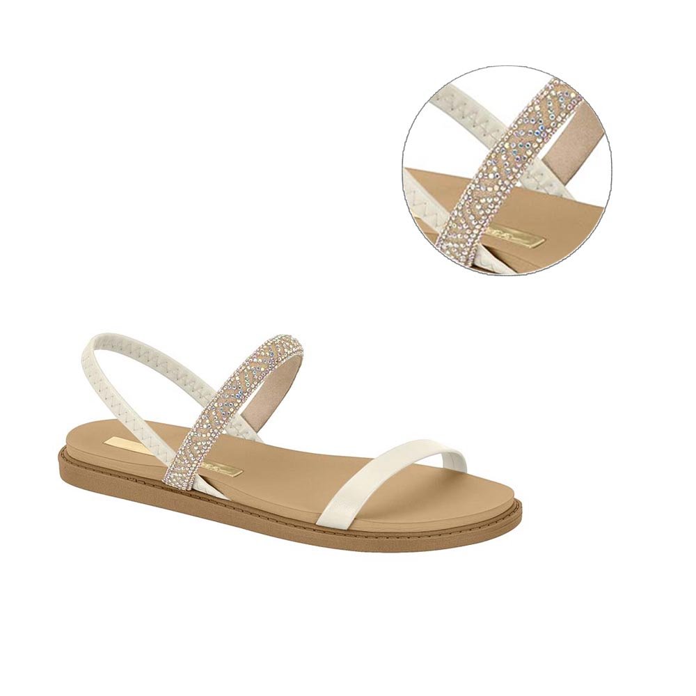 Sandália Rasteirinha Flats Tiras Moleca- Nude Bege 2