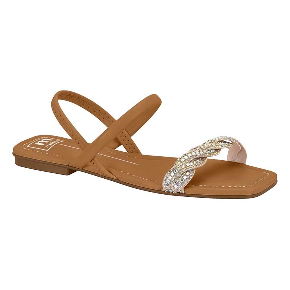 Rasteirinha Moleca Diamond Brilho- Camel Marrom 2